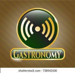  Shiny badge with signal icon and Gastronomy text inside