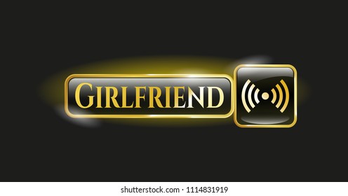  Shiny badge with signal icon and Girlfriend text inside