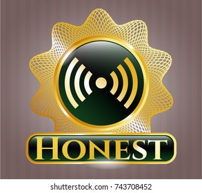  Shiny badge with signal icon and Honest text inside