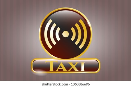  Shiny badge with signal icon and Taxi text inside