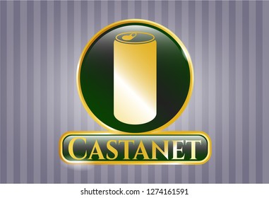  Shiny badge with soda can icon and Castanet text inside