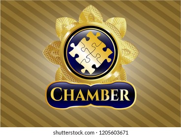  Shiny badge with solution icon and Chamber text inside