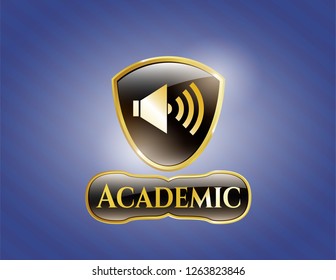  Shiny badge with sound icon and Academic text inside