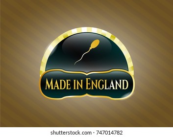  Shiny badge with sperm icon and Made in England text inside