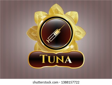  Shiny badge with syringe icon and Tuna text inside