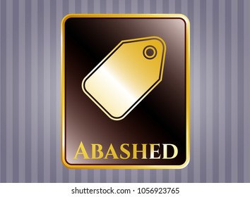  Shiny badge with tag icon and Abashed text inside