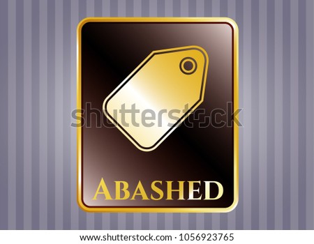  Shiny badge with tag icon and Abashed text inside