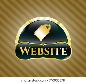  Shiny badge with tag icon and Website text inside