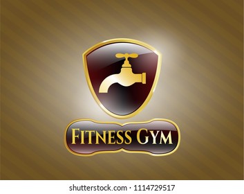  Shiny badge with tap icon and Fitness Gym text inside