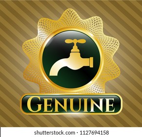 Shiny badge with tap icon and Genuine text inside