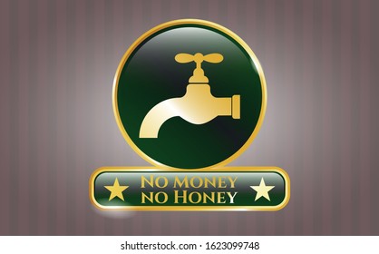  Shiny badge with tap icon and No Money no Honey text inside