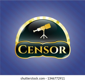  Shiny badge with telescope icon and Censor text inside