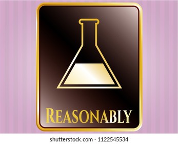  Shiny badge with test tube icon and Reasonably text inside