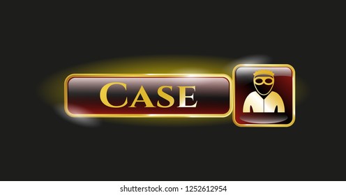  Shiny badge with thief icon and Case text inside
