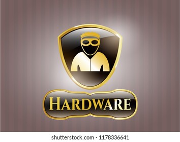  Shiny badge with thief icon and Hardware text inside
