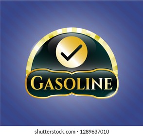  Shiny badge with tick icon and Gasoline text inside