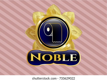  Shiny badge with toilet paper icon and Noble text inside
