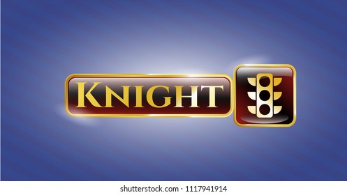  Shiny badge with traffic light icon and Knight text inside