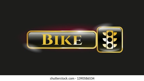  Shiny badge with traffic light icon and Bike text inside