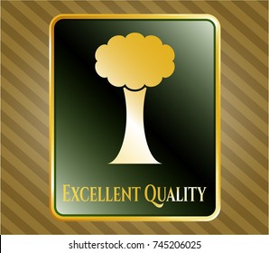  Shiny badge with tree icon and Excellent Quality text inside
