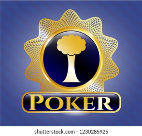  Shiny badge with tree icon and Poker text inside