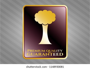  Shiny badge with tree icon and Premium Quality Guaranteed text inside