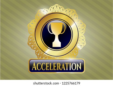  Shiny badge with trophy icon and Acceleration text inside