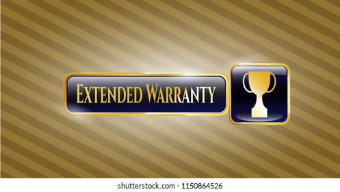  Shiny badge with trophy icon and Extended Warranty text inside
