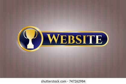  Shiny badge with trophy icon and Website text inside