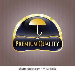  Shiny badge with umbrella icon and Premium Quality text inside