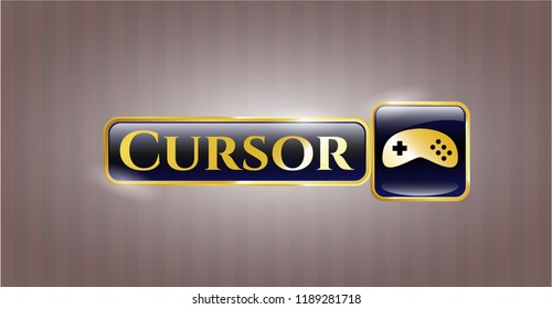  Shiny badge with video game icon and Cursor text inside