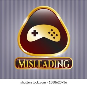  Shiny badge with video game icon and Misleading text inside