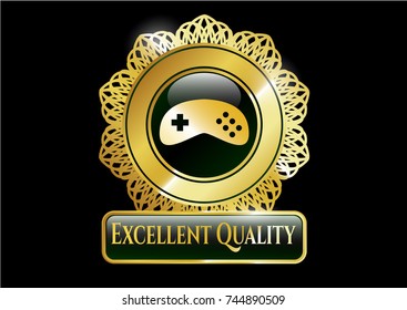  Shiny badge with video game icon and Excellent Quality text inside