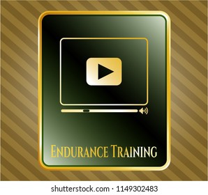  Shiny badge with video player icon and Endurance Training text inside