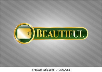  Shiny badge with wallet icon and Beautiful text inside