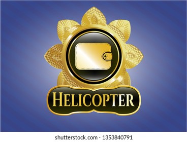  Shiny badge with wallet icon and Helicopter text inside