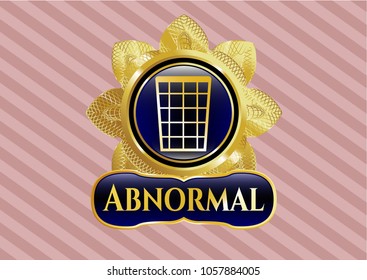  Shiny badge with wastepaper basket icon and Abnormal text inside