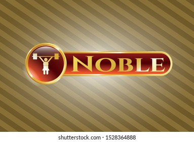  Shiny badge with weightlifter girl icon and Noble text inside