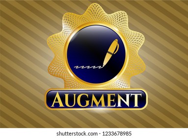  Shiny badge with writer icon and Augment text inside