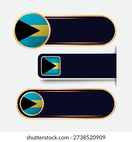 Shiny Bahamas Flag Banners Set