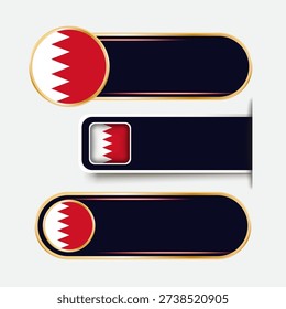 Shiny Bahrain Flag Banners Set