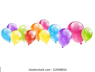 Shiny balloon border on white