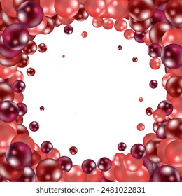 Shiny balls with different size on simple gradient background. Glossy bubbles in empty space. Abstract composition with chaotic floating spheres. 3d rendering