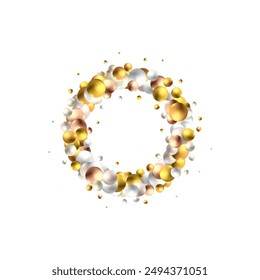 Shiny balls with different size on simple gradient background. Glossy bubbles in empty space. Abstract composition with chaotic floating spheres. 3d rendering