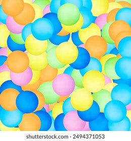 Shiny balls with different size on simple gradient background. Glossy bubbles in empty space. Abstract composition with chaotic floating spheres. 3d rendering