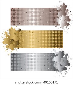shiny banners in metallic colors