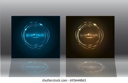 shiny banners, neon circus with place for text on black background