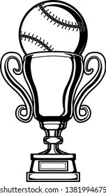 Shiny Baseball Trophy With Ball