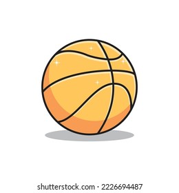 Shiny basketball, sport equipment. Basketball tournament logo.