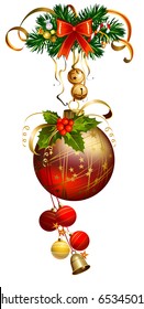 shiny bauble  isolated on the white